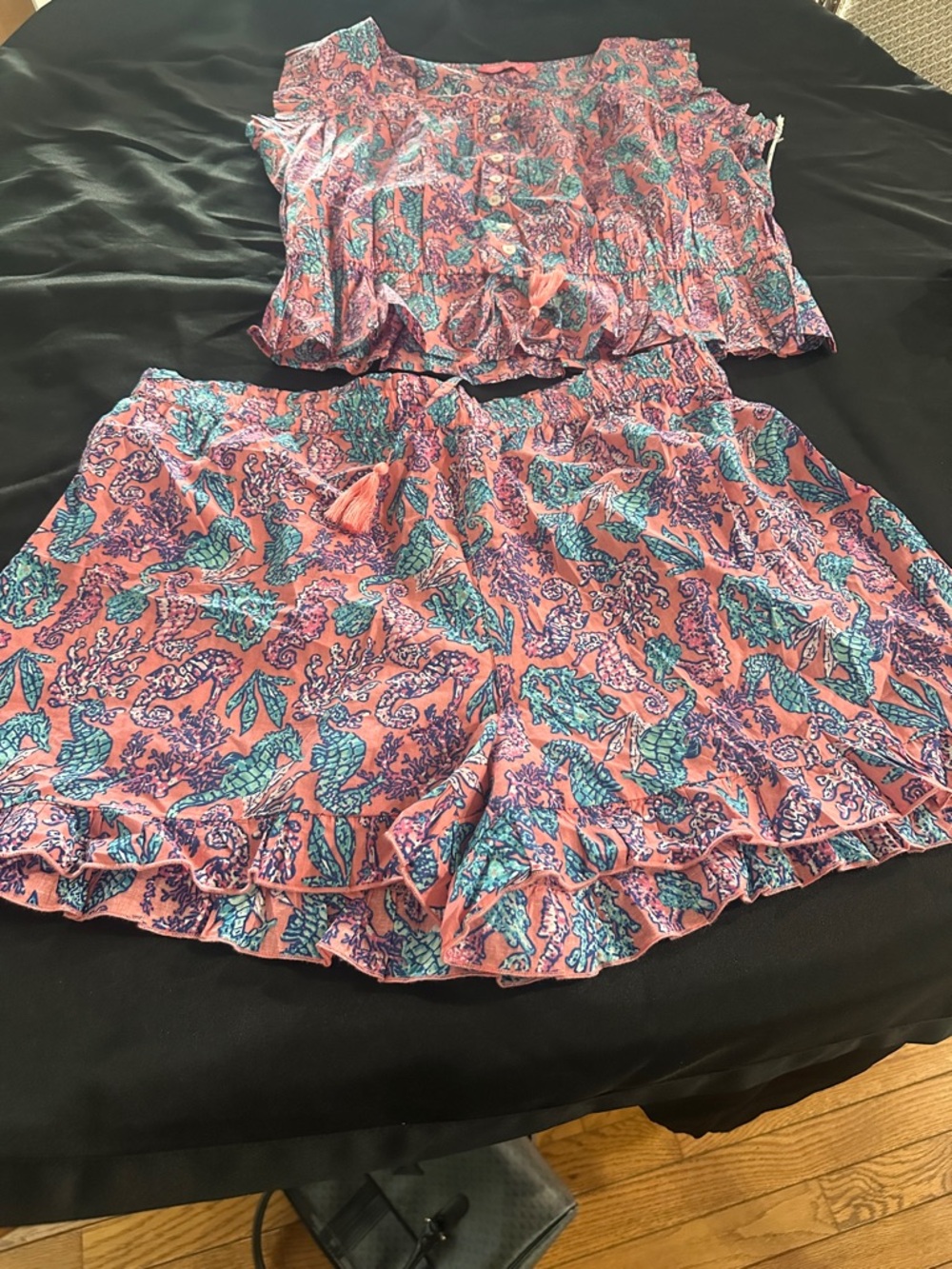 Simply Southern Coral-Pink Paisley Print Two-Piece Set